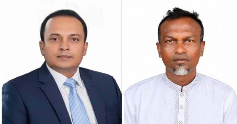 নাজিরপুর সদর বাজার ব্যবসায়ী সমিতির সভাপতি আল আমিন খান ও সম্পাদক নজির আহমেদ খান