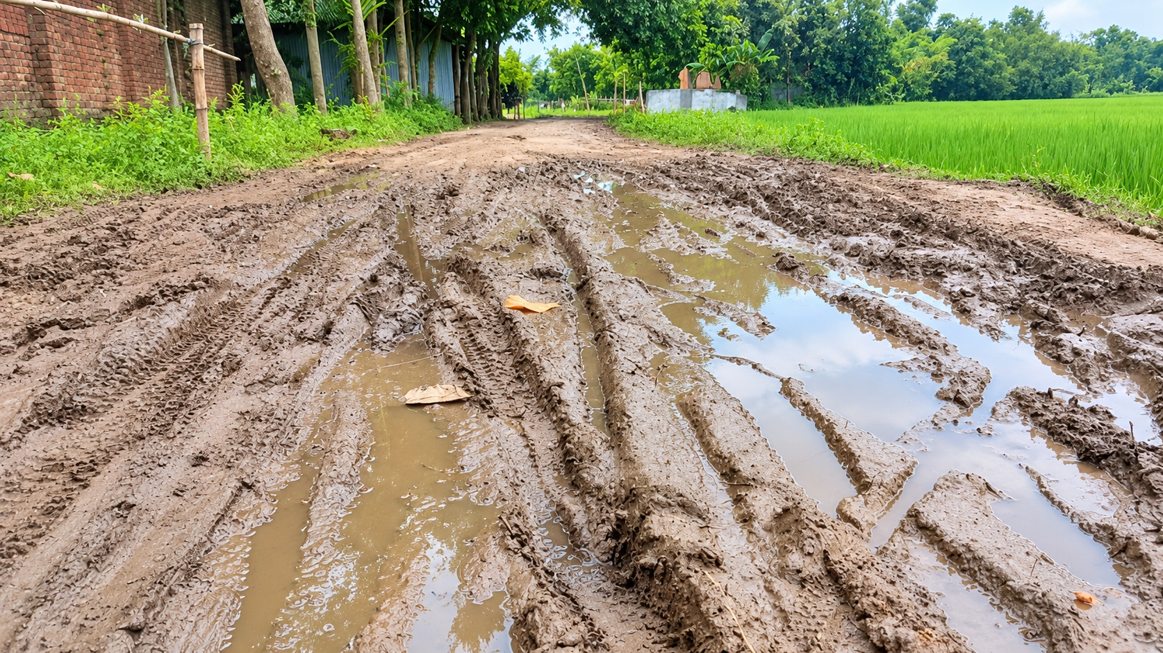 সাদুল্লাপুরে ৯২ কিঃ মিঃ কাঁচা সড়কে মানুষের চরম দুর্ভোগ